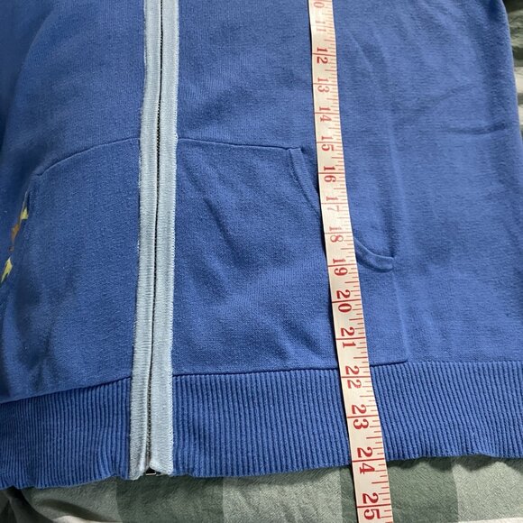 Zaket & Plover Wishes Come True Hoodie Womens L Blue Knit Full Zip Sweater - Picture 3 of 8